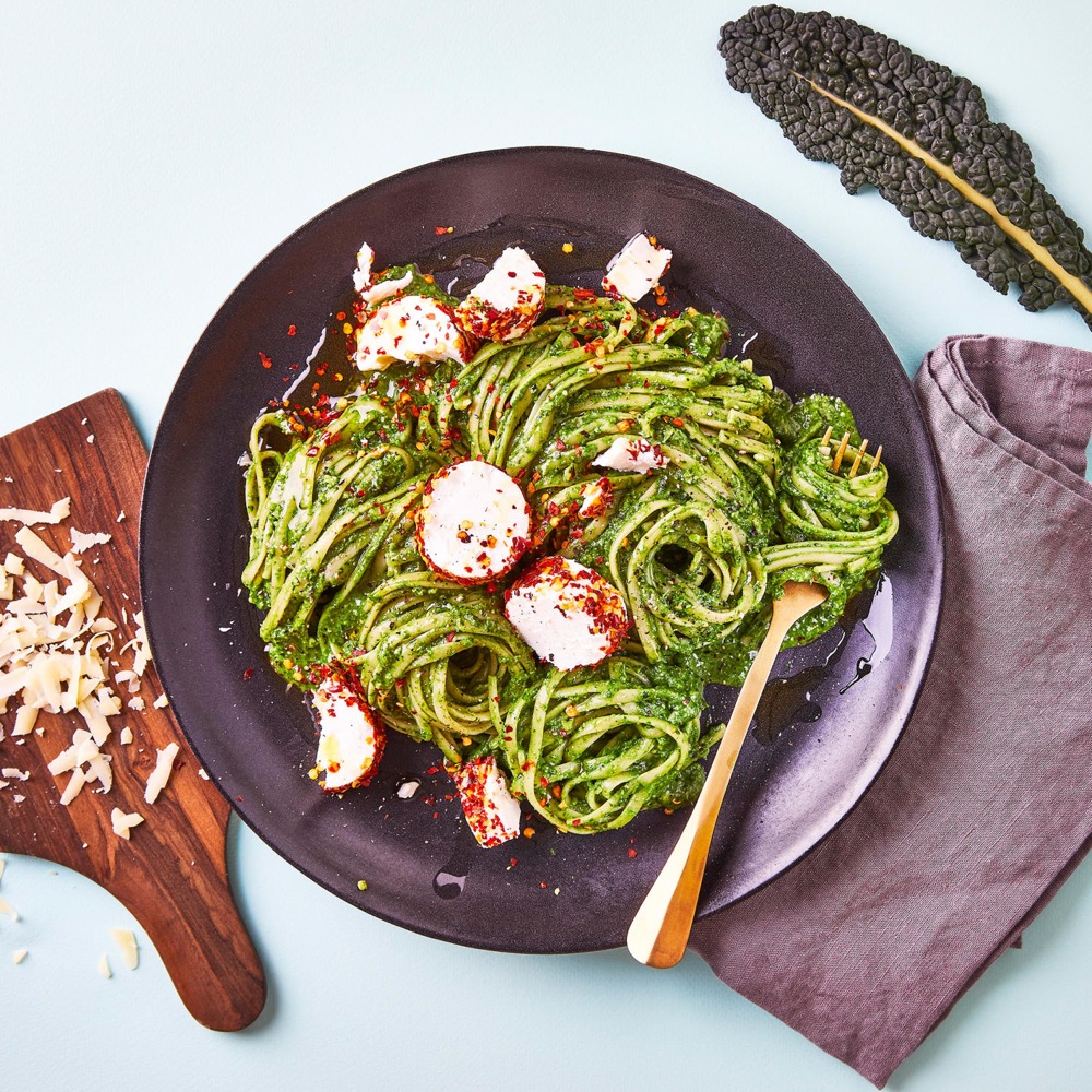 Linguine with Cavolo Nero and Tangy Goats' Cheese